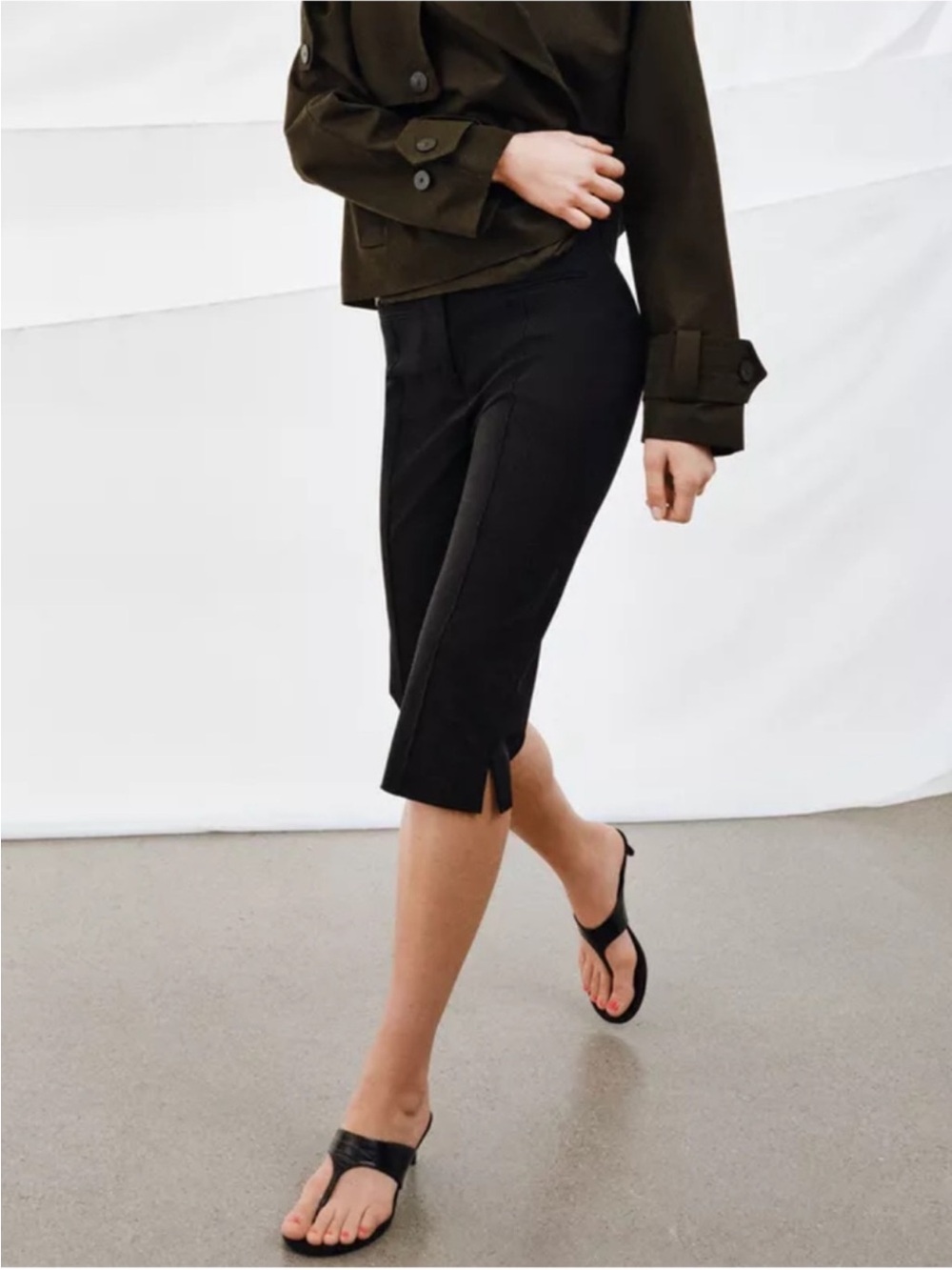 Zara ZW COLLECTION CAPRI PANTS - Picture 2 of 6